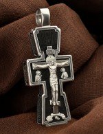 Крест из серебра 925 пробы с эбеновое дерево