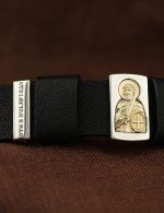 Браслет кожаный с серебром 925 пробы и золотом