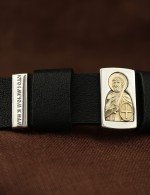 Браслет кожаный с золотом 585 пробы