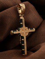 Крест из золота 585 пробы с ониксом