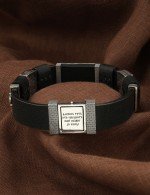 Браслет кожаный с серебром 925 пробы и золотом