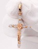 Крест из золота 585 пробы с агатом