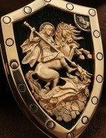 Образок из золота 585 пробы с эбеновым деревом