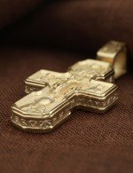 Крест из лимонного золота 585 пробы
