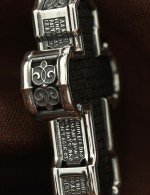 Крест из серебра 925 пробы и золота 585 пробы с эбеновое дерево