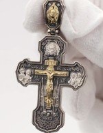 Крест из серебра 925 пробы и золота 585 пробы