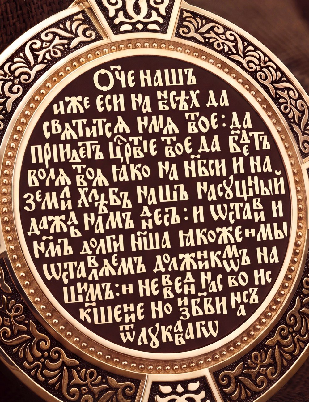 Образок из золота 585 пробы с эмалью и иконописью