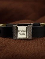 Браслет кожаный с золотом 585 пробы