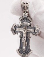 Крест из серебра 925 пробы с фианитом