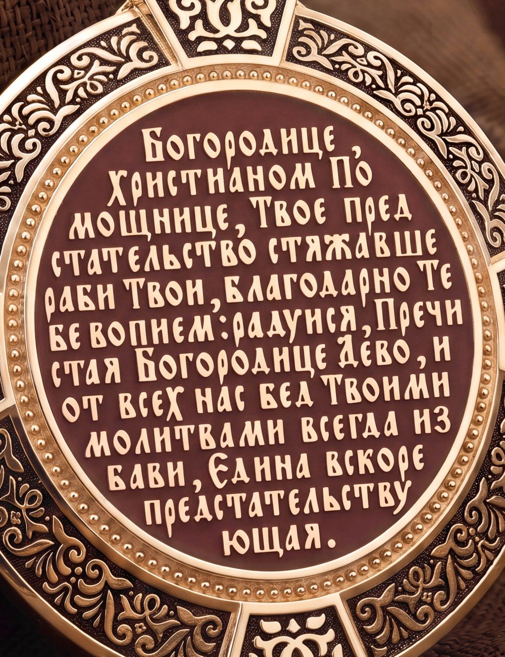 Образок из золота 585 пробы с эмалью и иконописью