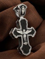 Крест из серебра 925 пробы с эбеновым деревом