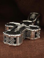 Крест из серебра 925 пробы с эбеновое дерево