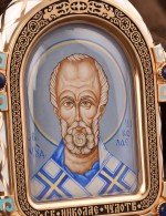 Образок из золота 585 пробы с эмалью и иконописью