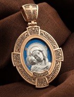 Образок из золота 585 пробы с эмалью