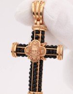 Крест из золота 585 пробы с ониксом