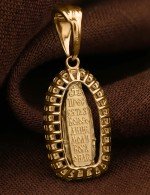 Образок из лимонного золота 585 пробы с бриллиантами