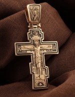 Крест из золота 585 пробы с эмалью