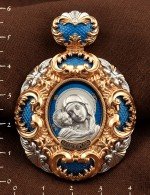 Образок из золота 585 пробы с эмалью