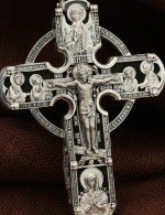 Крест из серебра 925 пробы с эбеновым деревом