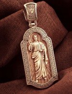 Образок из золота 585 пробы с эмалью