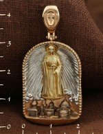Образок из золота 585 пробы с эмалью