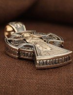Крест из золота 585 пробы с эбеновым деревом