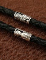 Гайтан кожаный с серебром 925 пробы