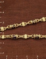 Цепь из лимонного золота 585 пробы с лазуритом