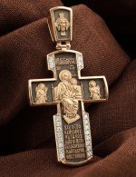 Крест из золота 585 пробы с бриллиантами
