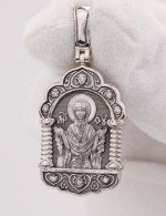 Образок из белого золота 585 пробы с бриллиантами