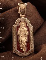 Образок из золота 585 пробы с эмалью