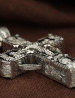 Крест из серебра 925 пробы с эбеновым деревом