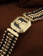Браслет из лимонного золота 585 пробы с ониксом