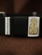 Браслет кожаный с серебром 925 пробы и золотом