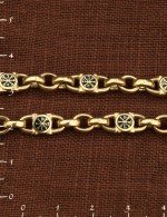 Цепь из лимонного золота 585 пробы с эмалью