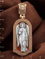 Образок из золота 585 пробы с эмалью