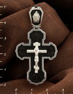 Крест из серебра 925 пробы с эбеновым деревом