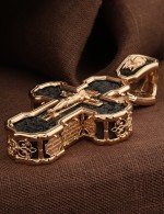 Крест из золота 585 пробы с эбеновым деревом