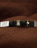 Браслет кожаный с золотом 585 пробы