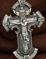 Крест из серебра 925 пробы с фианитом
