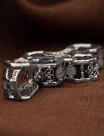 Крест из белого золота 585 пробы с эбеновым деревом