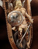 Образок из золота 585 пробы с эмалью