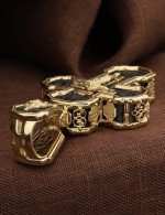 Крест из лимонного золота 585 пробы с эбеновым деревом