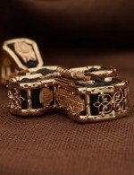 Крест из золота 585 пробы с эбеновым деревом
