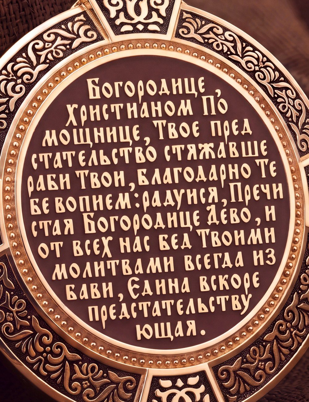 Образок из золота 585 пробы с эмалью и иконописью