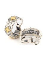 Серьги из серебра 925 пробы и золота 750 пробы с рубином