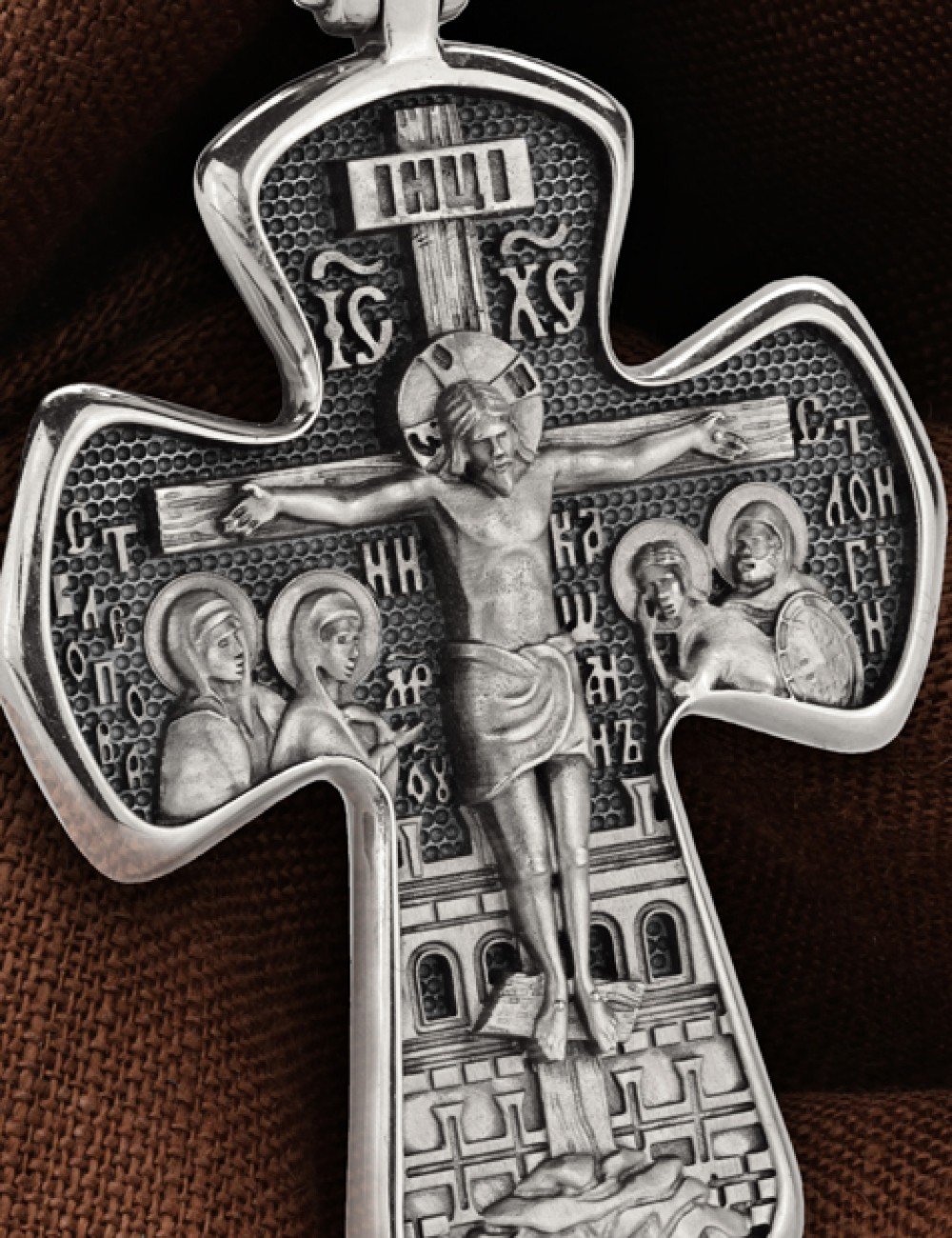 Крест из белого золота 585 пробы