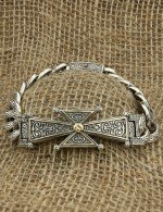 Браслет из серебра 925 пробы и золота 585 пробы с рубином