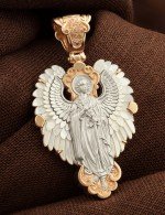 Крест из золота 585 пробы с перламутром