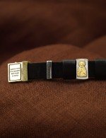 Браслет кожаный с золотом 585 пробы